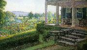 Walter I Cox The Front Porch oil on canvas